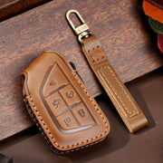 For Cadillac / CT5 / CT6 / XT6 C088 Car Key Leather Protective Case (Brown)