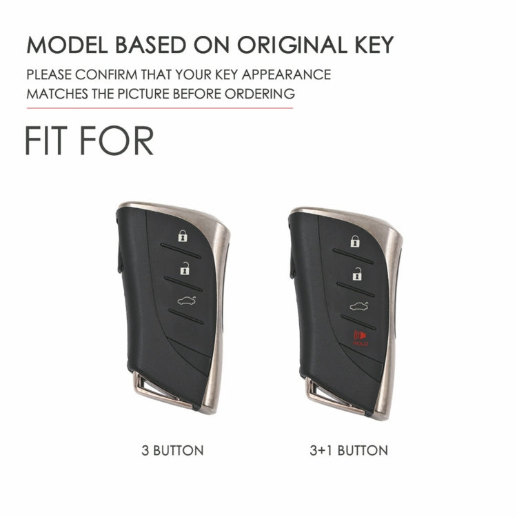 For Lexus 3-button Hallmo Car Cowhide Leather Key Protective Cover Key Case(Brown)