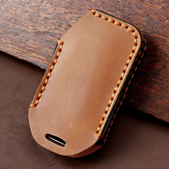 For Kia Sorento Hallmo Car Cowhide Leather Key Protective Cover Key Case(Black)