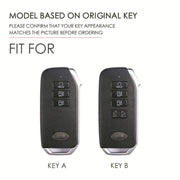 For Kia 3-button Hallmo Car Cowhide Leather Key Protective Cover Key Case(Brown)