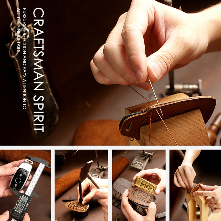 For Kia 3-button Hallmo Car Cowhide Leather Key Protective Cover Key Case(Brown)