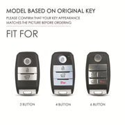 For Kia C133 4-button Hallmo Car Cowhide Leather Key Protective Cover Key Case(Black)