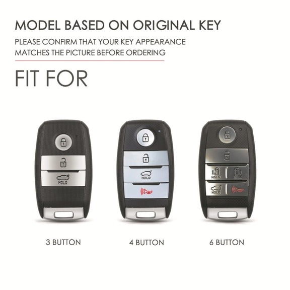 For Kia C133 4-button Hallmo Car Cowhide Leather Key Protective Cover Key Case(Black)
