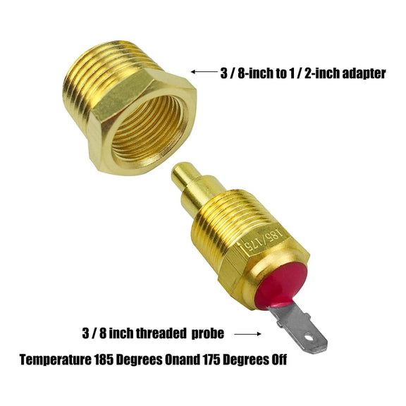 Car 12V 40A 175-185 Degree Thermostat Dual Electric Cooling Fan Wiring Relay Sensor Kit