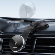 MOMAX CM25B Magnetic Wireless Charger Car Suction Cup Phone Holder
