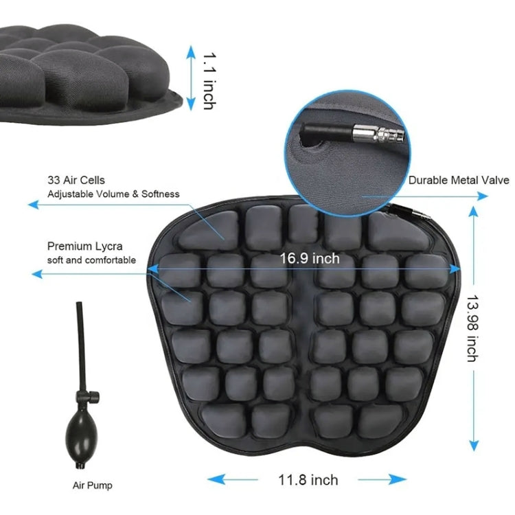 IN-SC003 Car Office Inflatable Airbag Seat Cushion, Style: Manual Inflation (Black)