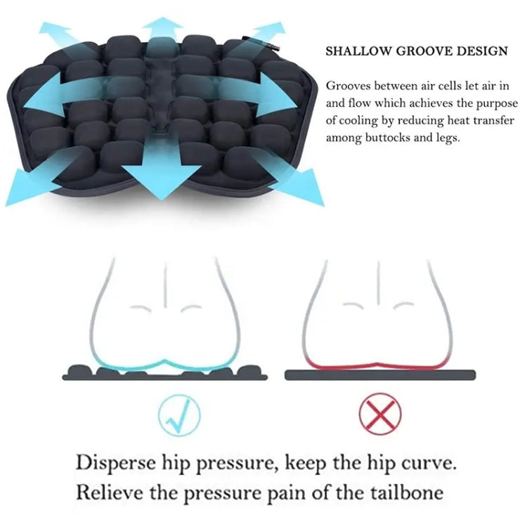 IN-SC003 Car Office Inflatable Airbag Seat Cushion, Style: Manual Inflation (Black)
