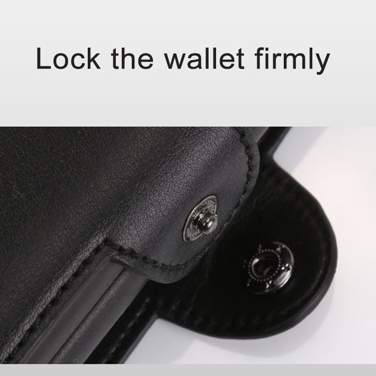 X-7 Antimagnetic RFID  Multi-functional Aluminum Crazy Horse Texture Leather Card Bag Wallet(Dark Blue)