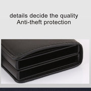 X-7 Antimagnetic RFID  Multi-functional Aluminum Crazy Horse Texture Leather Card Bag Wallet(Dark Blue)