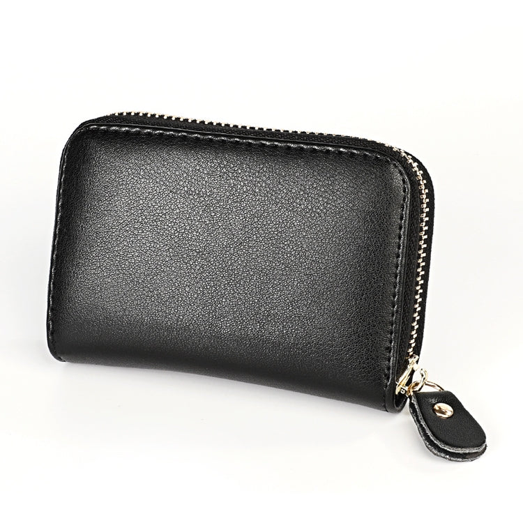 KB152 Butterfly Pattern Zipper Cowhide Leather Organ Shape Multiple Card Slots Anti-magnetic RFID Wallet for Ladies(Blue)