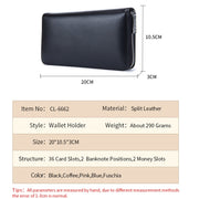 Two-Layer Cowhide Leather Organ Card Holder Multiple-Card RFID Anti-Theft Wallet Bag(Coffee)