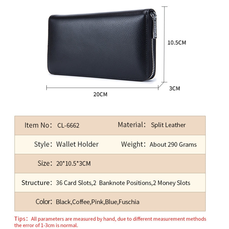 Two-Layer Cowhide Leather Organ Card Holder Multiple-Card RFID Anti-Theft Wallet Bag(Black)