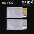 100 PCS Aluminum Foil Card Protective Cover Case RFID Blocking Safety Shield Identity Sleeves Cards Bag, Size: 9.1*6.3cm - free shipping - PMC TechLife - Order now!