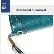 3526 Vintage Oil Wax Texture Large Capacity Long Multi-function Anti-magnetic RFID Wallet Clutch for Ladies (Yellow)