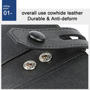 3529 Retro Crazy Horse Texture Double Zipper Anti-magnetic RFID Wallet for Man with Card Slots (Black)