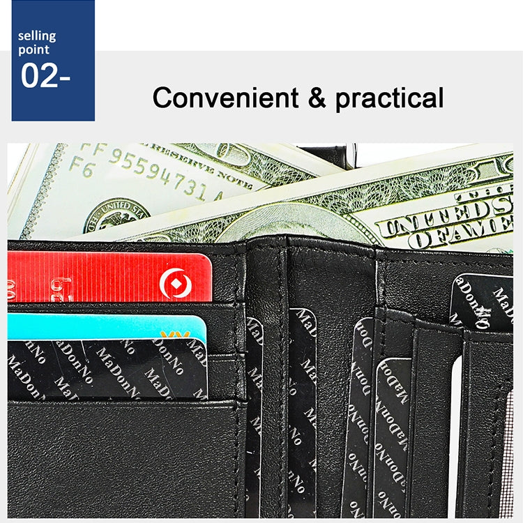 3529 Retro Crazy Horse Texture Double Zipper Anti-magnetic RFID Wallet for Man with Card Slots (Red)