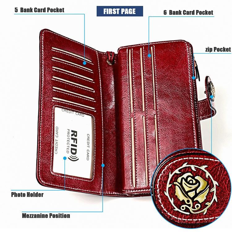 3556 Large Capacity Long Multi-function Anti-magnetic RFID Wallet Clutch for Ladies with Card Slots (Yellow)