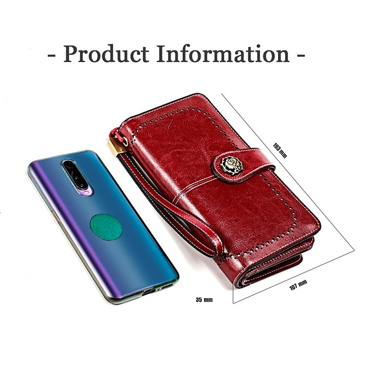 3556 Large Capacity Long Multi-function Anti-magnetic RFID Wallet Clutch for Ladies with Card Slots (Brown)