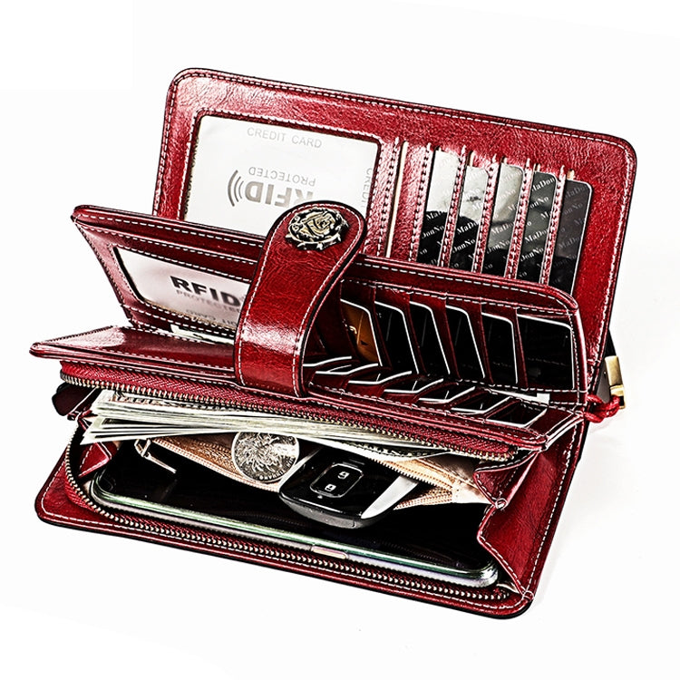 3555 Large Capacity Long Multi-function Anti-magnetic RFID Wallet Clutch for Ladies with Card Slots (Pink)