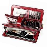 3555 Large Capacity Long Multi-function Anti-magnetic RFID Wallet Clutch for Ladies with Card Slots (Pink)