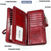 3555 Large Capacity Long Multi-function Anti-magnetic RFID Wallet Clutch for Ladies with Card Slots (Pink)
