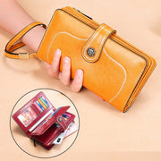 3555 Large Capacity Long Multi-function Anti-magnetic RFID Wallet Clutch for Ladies with Card Slots (Blue)