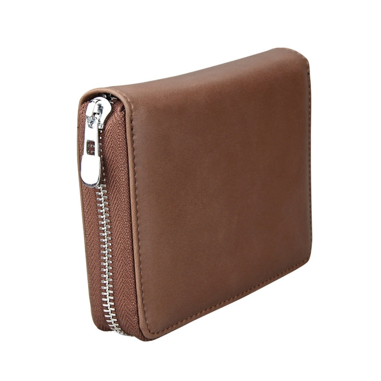Antimagnetic RFID Multi-functional Genuine Leather Card Package(Coffee)