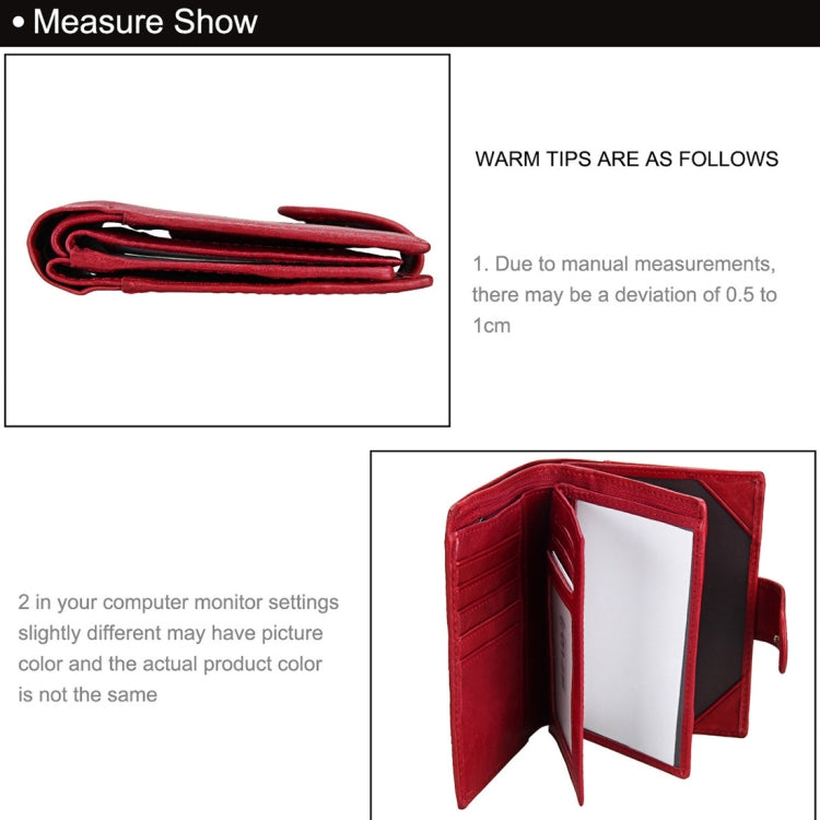 Antimagnet RFID Genuine Leather Wallet / Passport Package / Cowhide Card Slot for man(Red)