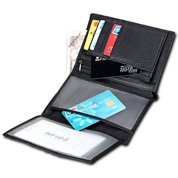8219 Antimagnetic RFID Men Multi-functional Wallet Card Bag Passport Package