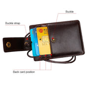KB153 Antimagnetic RFID Leather Card Holder ID Card Badge with Lanyard(Coffee)