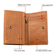 KB171 Antimagnetic RFID Crazy Horse Texture Leather Card Holder Wallet for Men and Women(Blue)