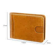 KB186 Antimagnetic RFID Mini Crazy Horse Texture Leather Billfold Card Wallet for Men and Women(Coffee)