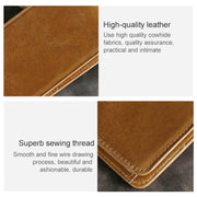KB186 Antimagnetic RFID Mini Crazy Horse Texture Leather Billfold Card Wallet for Men and Women(Yellowish-brown)