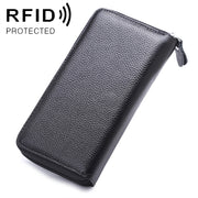 902 Antimagnetic RFID Litchi Texture Women Large Capacity Hand Wallet Purse Phone Bag with Card Slots(Black)