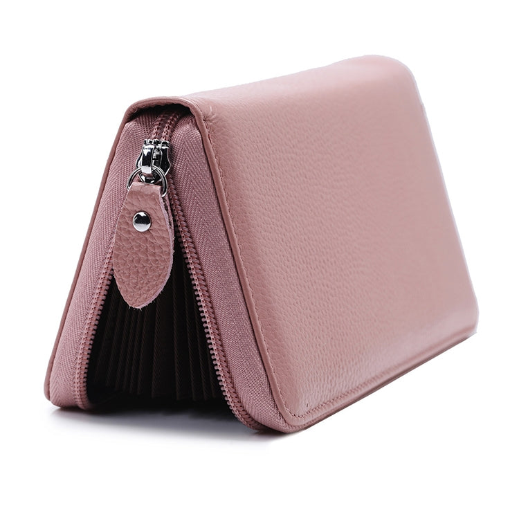 902 Antimagnetic RFID Litchi Texture Women Large Capacity Hand Wallet Purse Phone Bag with Card Slots(Pink)