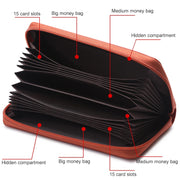 902 Antimagnetic RFID Litchi Texture Women Large Capacity Hand Wallet Purse Phone Bag with Card Slots(Watermelon Red)