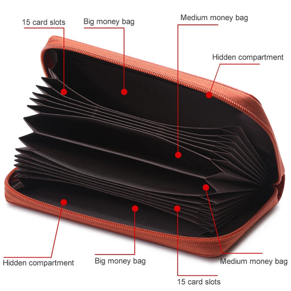902 Antimagnetic RFID Litchi Texture Women Large Capacity Hand Wallet Purse Phone Bag with Card Slots(Blue)