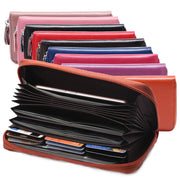 902 Antimagnetic RFID Litchi Texture Women Large Capacity Hand Wallet Purse Phone Bag with Card Slots(Blue)