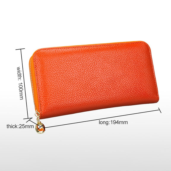 906 Antimagnetic RFID Litchi Texture Women Large Capacity Hand Wallet Purse Phone Bag with Card Slots(Blue)