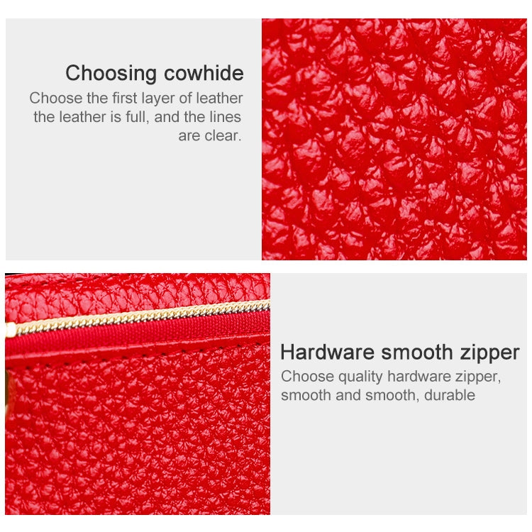 2013 Antimagnetic RFID Multifunctional Litchi Texture Women Large Capacity Hand Wallet with Card Slots (Rose Red)