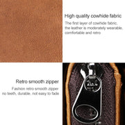 3577 Antimagnetic RFID Men and Women Crazy Horse Texture Leather Zipper Wallet (Blue)