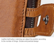 3577 Antimagnetic RFID Men and Women Crazy Horse Texture Leather Zipper Wallet (Yellowish-brown)