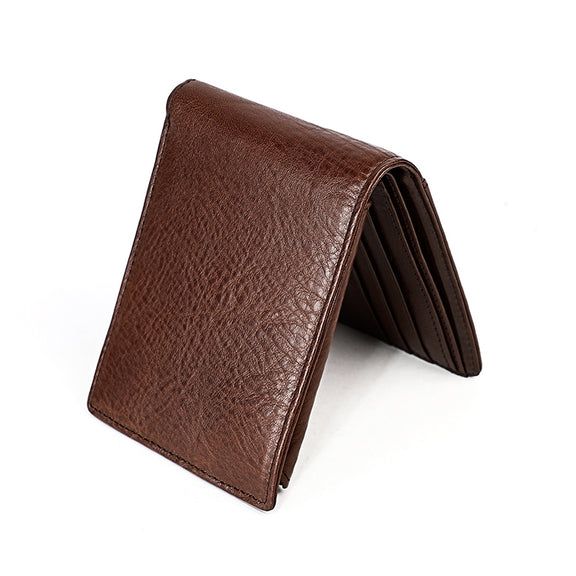 8018 Antimagnetic RFID Retro Fashion Crazy Horse Texture Leather Wallet for Men and Women
