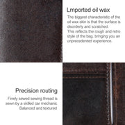 8232 Antimagnetic RFID Men Oil Wax Leather Wallet with Detachable Card Holder