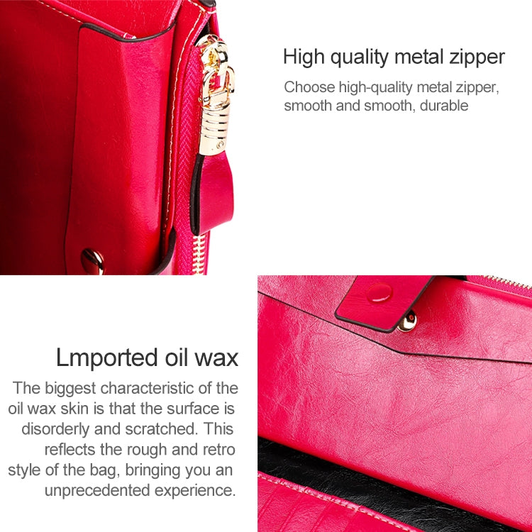 8236 Antimagnetic RFID Multi-function Oil Wax Leather Lady Wallet Large-capacity Purse (Yellow)