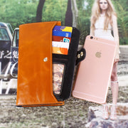 8239 Antimagnetic RFID Multi-function Leather Lady Wallet Large-capacity Purse with Detachable Card Holder (Rose Purple)