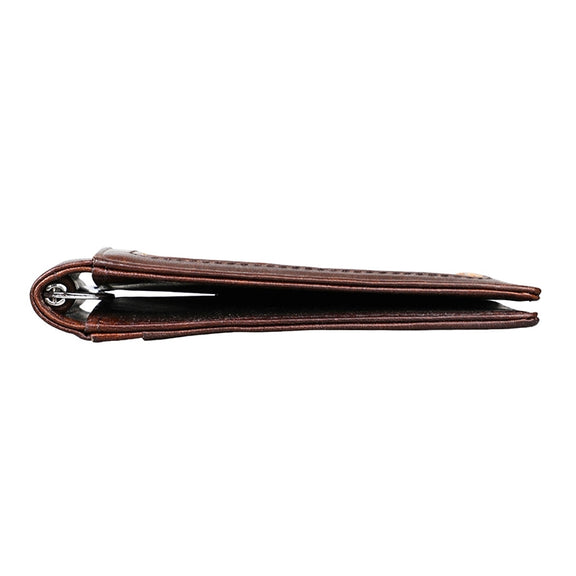 9037 Antimagnetic RFID Crazy Horse Texture Leather Wallet Billfold for Men and Women(Coffee)