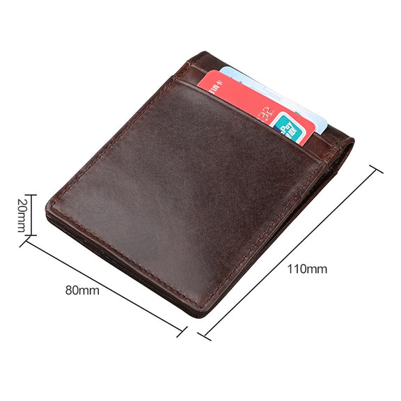 9037 Antimagnetic RFID Crazy Horse Texture Leather Wallet Billfold for Men and Women(Coffee)