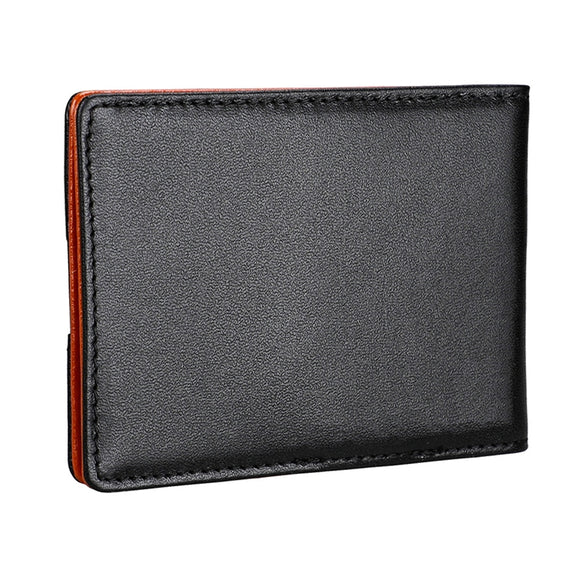 9601 Antimagnetic RFID Mini Crazy Horse Texture Leather Wallet Billfold