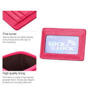 KB37 Antimagnetic RFID Litchi Texture Leather Card Holder Wallet Billfold for Men and Women (Pink)